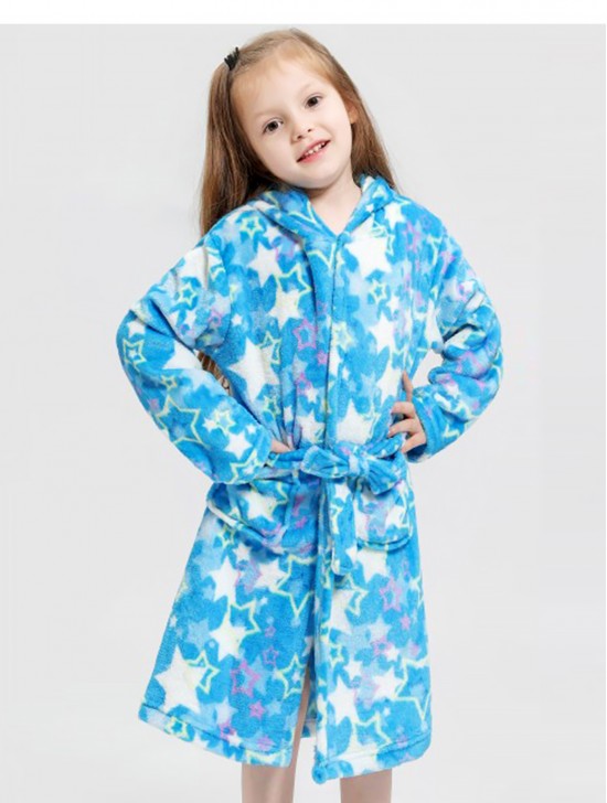 Kid's Unicorn Patterned Microfiber House Robe